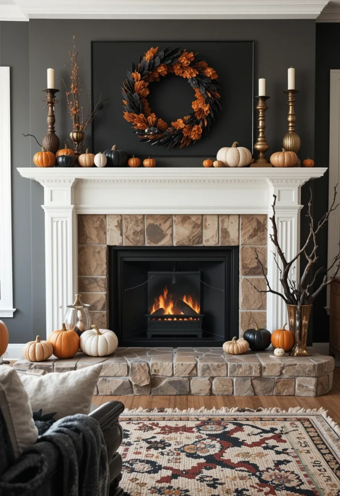 Create an Elegant Black and Orange Living Room