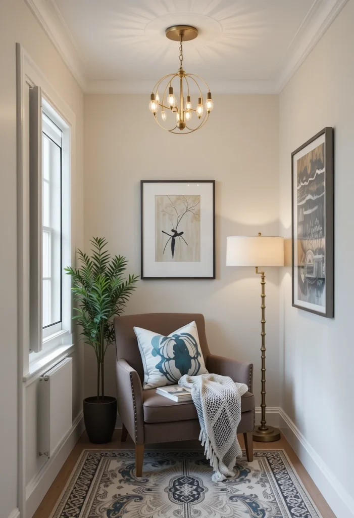 Frame Your Reading Corner with a Statement Chandelier