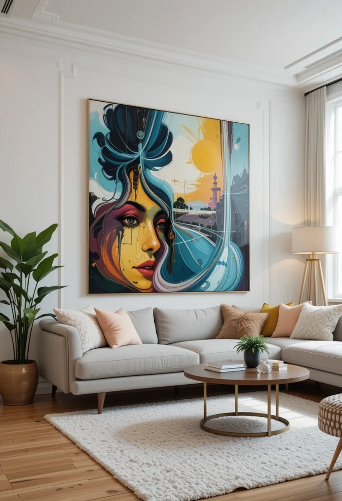 Create a Statement Wall with Large Artwork