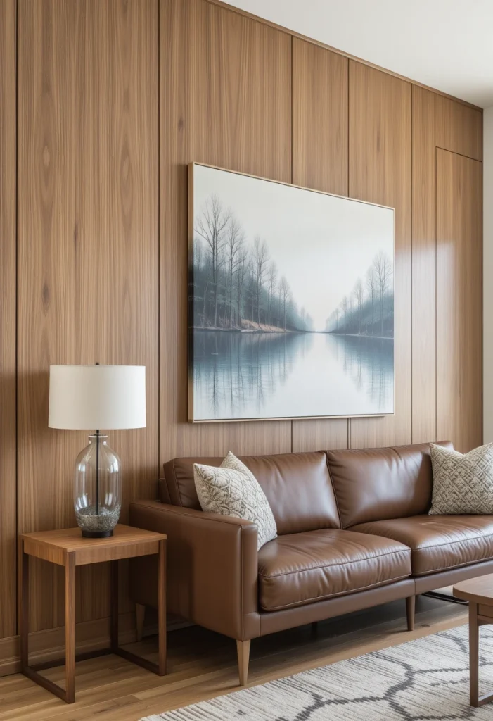 Floor-to-Ceiling Wood Panels