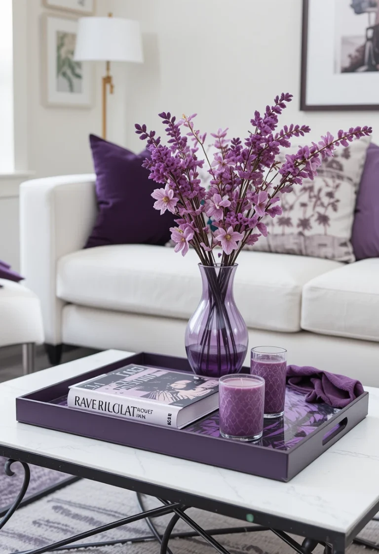 Purple and White Modern Living Room Decor: 13 Elegant Ideas for a Stylish and Inviting Space