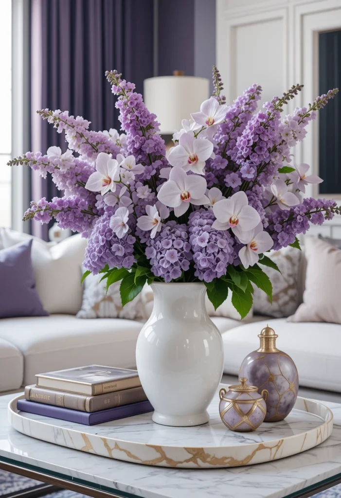 Incorporate Purple Through Fresh or Faux Flowers