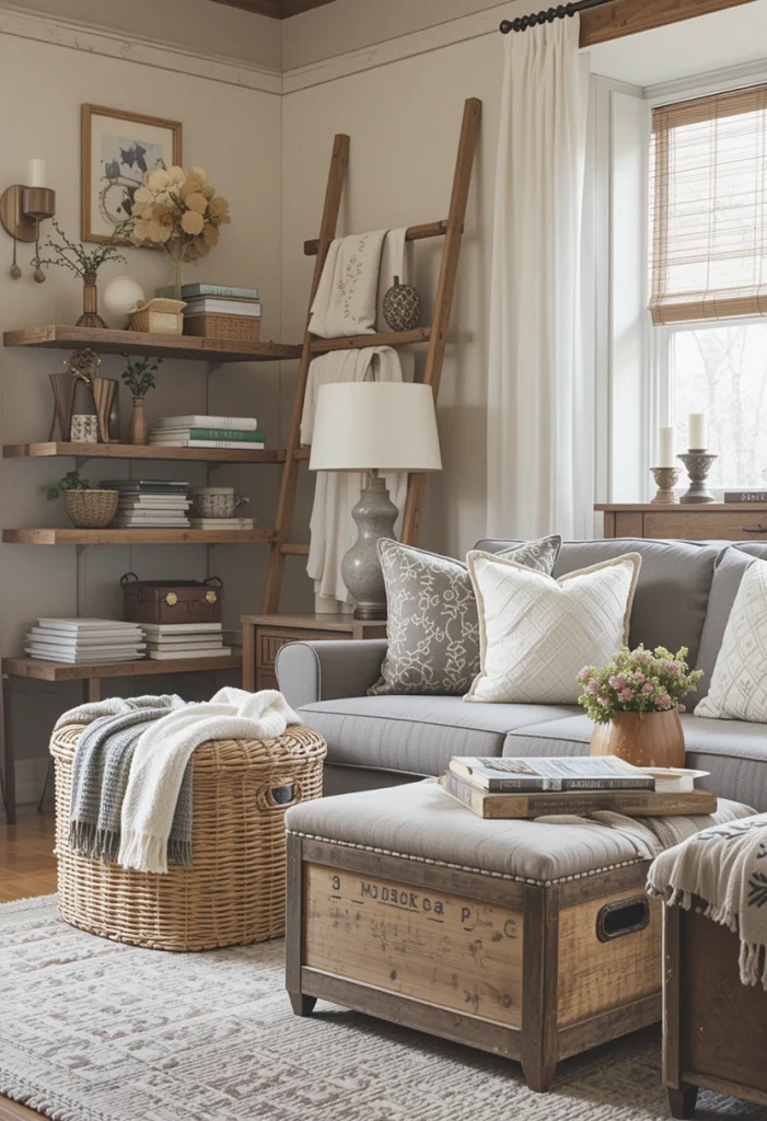Add Rustic Baskets for Practical Storage