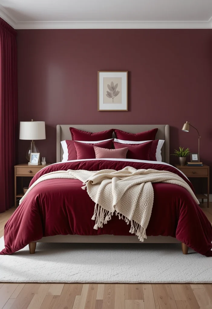Burgundy Bedding for an Easy Makeover