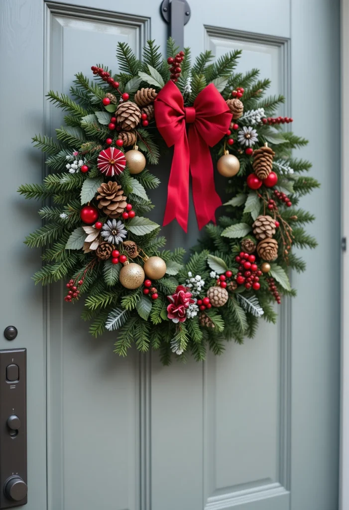 Add a Festive Christmas Wreath to the Patio Door