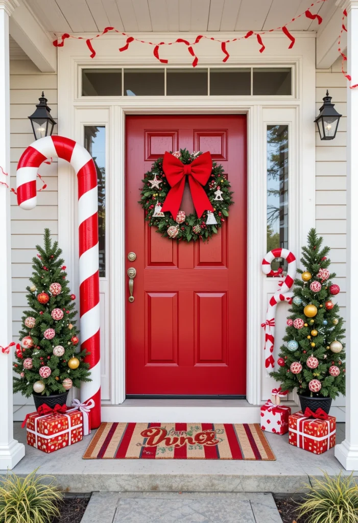 Candy Cane Christmas Porch