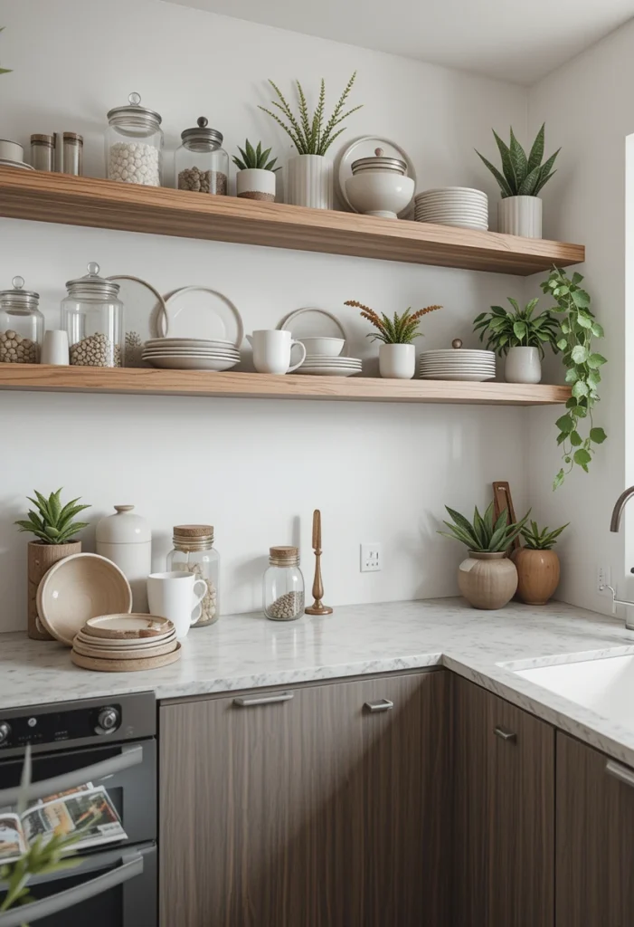 Use Open Shelving for a Modern Display