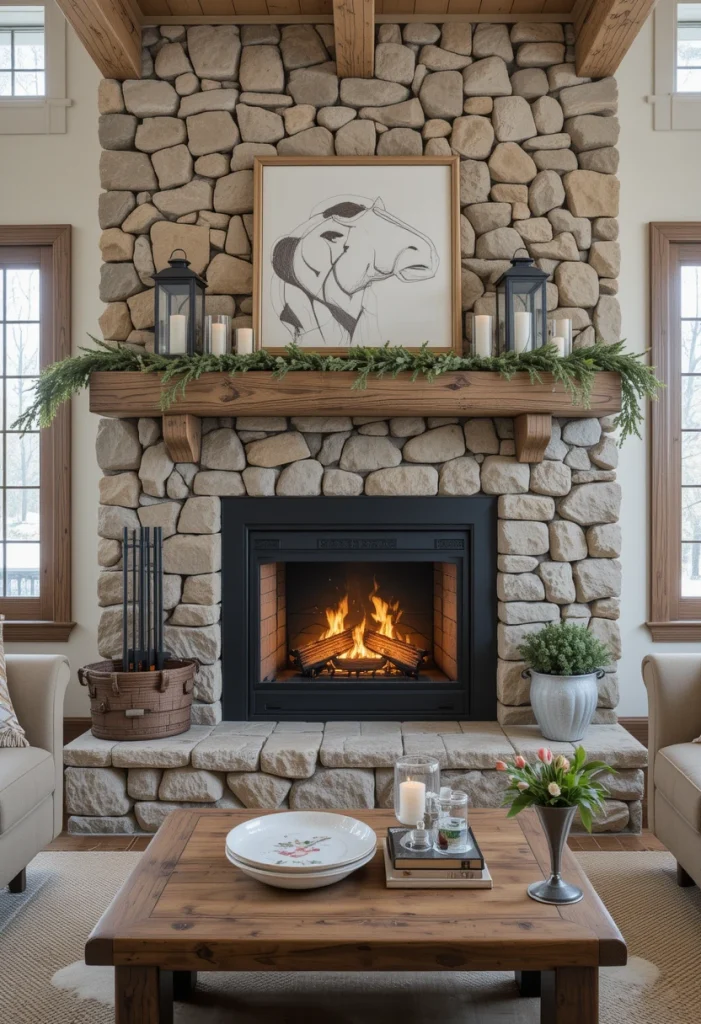Add a Stone-Inspired Fireplace Focal Point