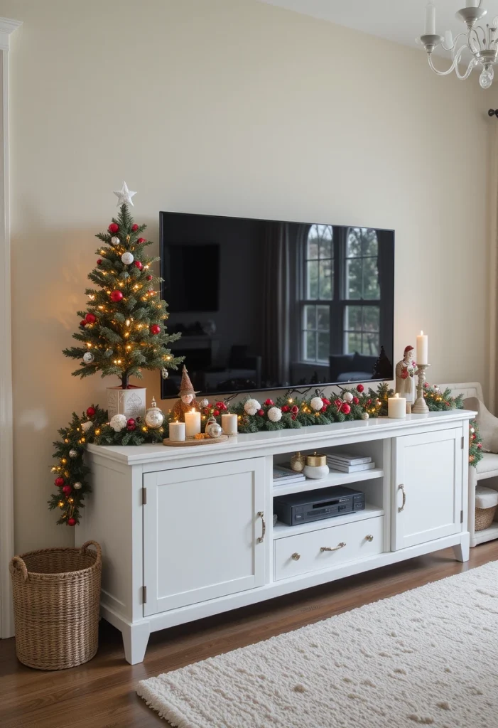 Add a Touch of Christmas to the TV Console