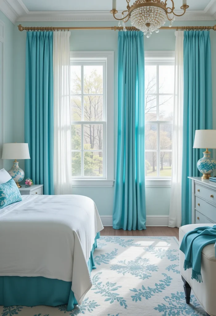 Tiffany Blue Curtains for a Soft Pop of Color