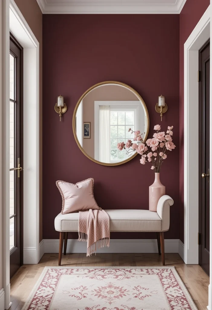 Burgundy With Soft Pink Accents