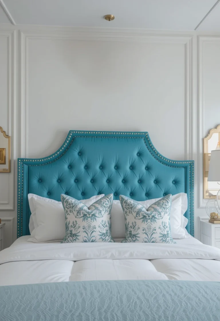 Try a Tiffany Blue Velvet Headboard