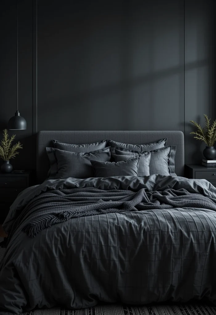 Layered Black and Gray Bedding