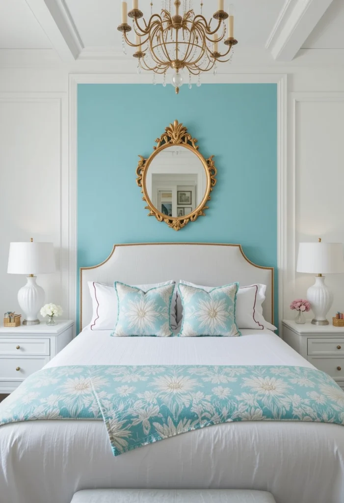 Elegant Tiffany Blue Accent Wall