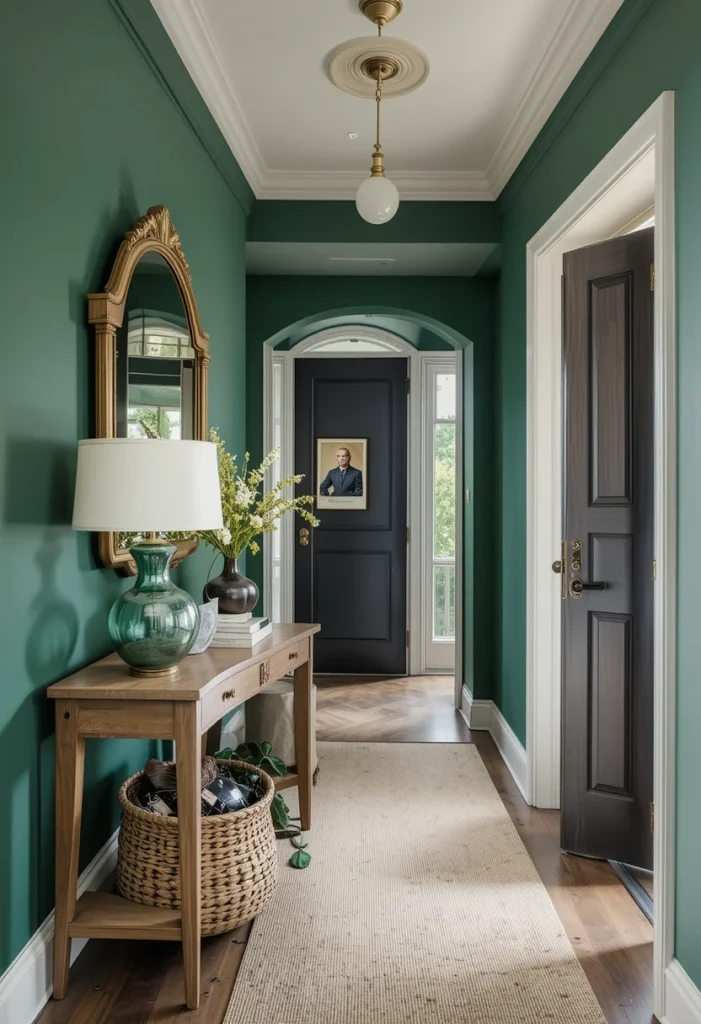 Emerald Green With Warm Wood