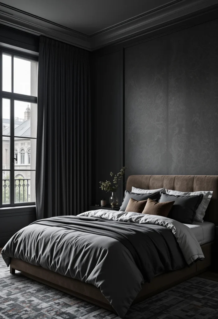 Floor-to-Ceiling Dark Curtains