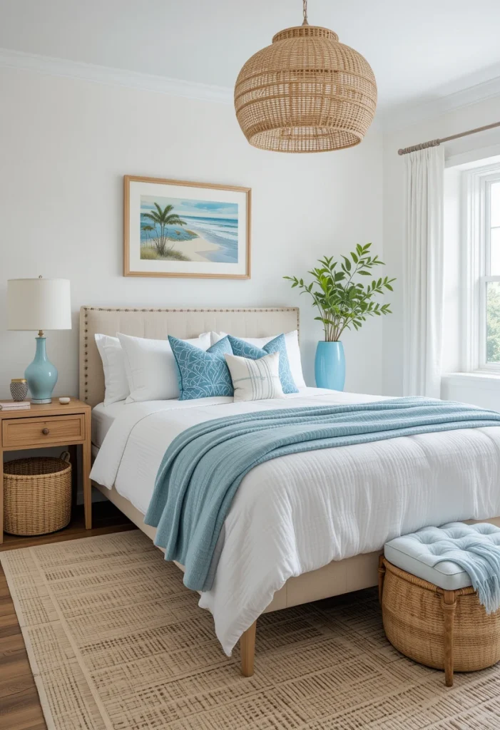 Create a Tiffany Blue and White Coastal Bedroom