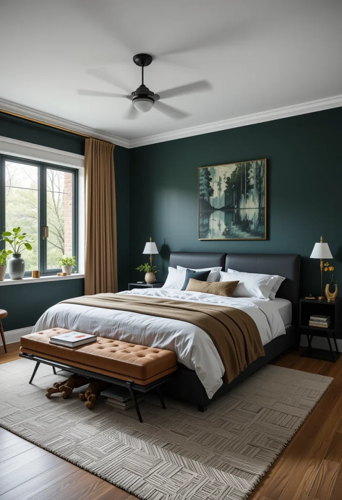 Moody Green With Modern Furniture