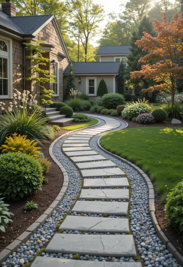 Add a Curved Stone Pathway