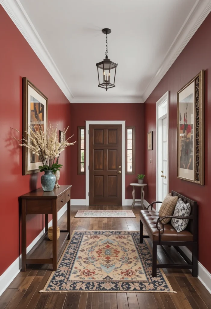 Deep Red With Chocolate Brown