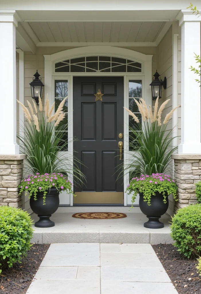Use Large Planters Near the Front Door