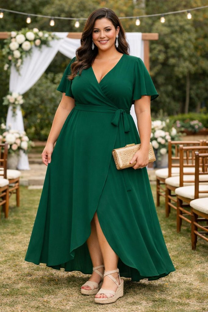 Plus Size Wrap Maxi Dress