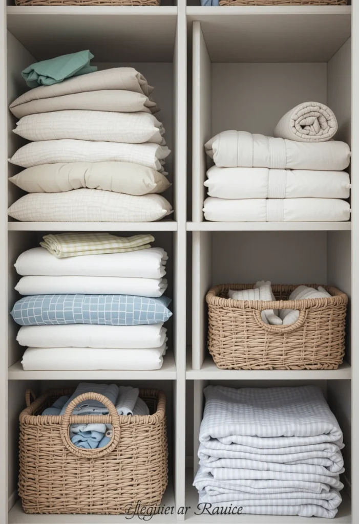 Combine Baskets and Shelf Dividers for Neater Stacks