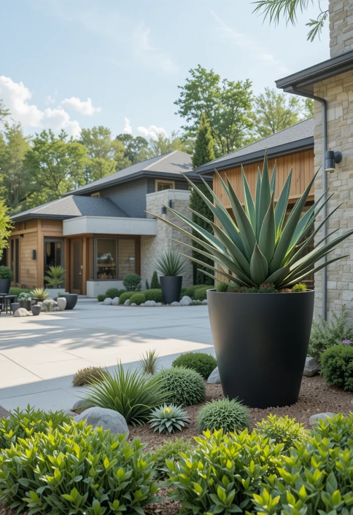 Sculptural Succulents in Modern Pots