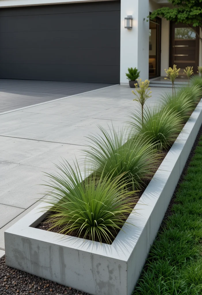 Built-In Driveway Planter Beds