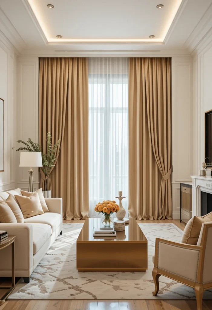 Champagne Gold Curtains for Subtle Glamour