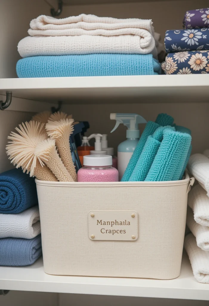 Keep Cleaning Cloths in a Separate Storage Bin