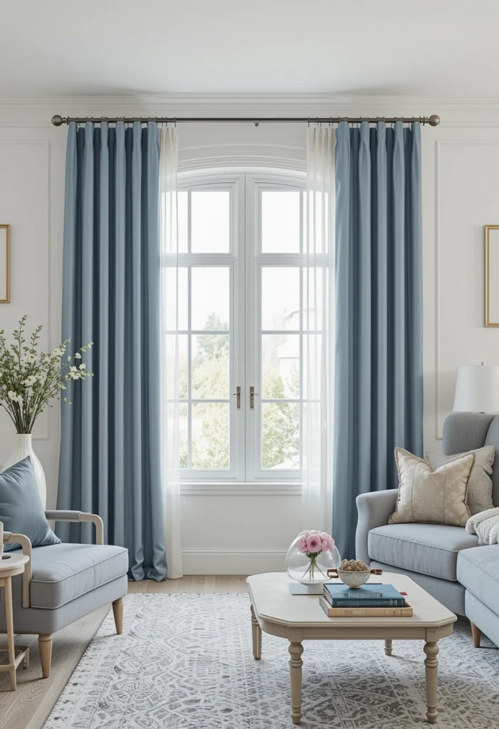 Dusty Blue Curtains for Refined Contemporary Style