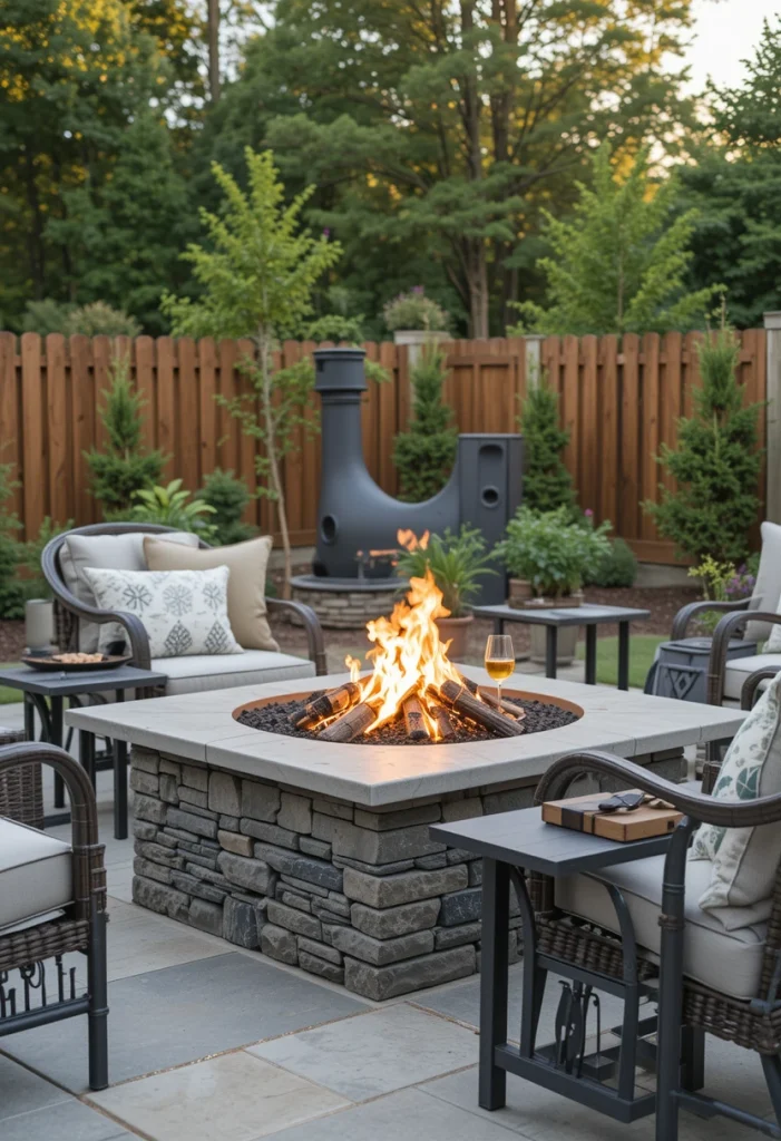 Decorate With Side Tables and a Firewood Holder
