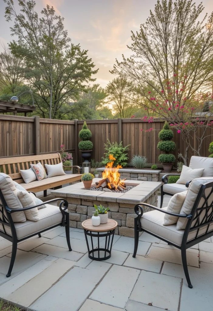 Create a Rustic Farmhouse Fire Pit Patio