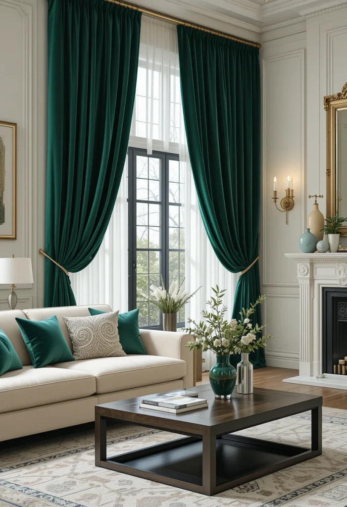 Emerald Green Velvet Curtains for Statement-Making Glamour