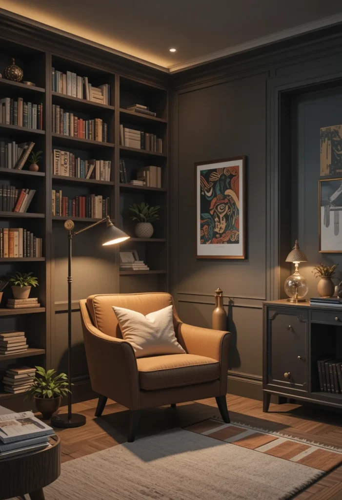Use Warm Lighting Against Dark Walls