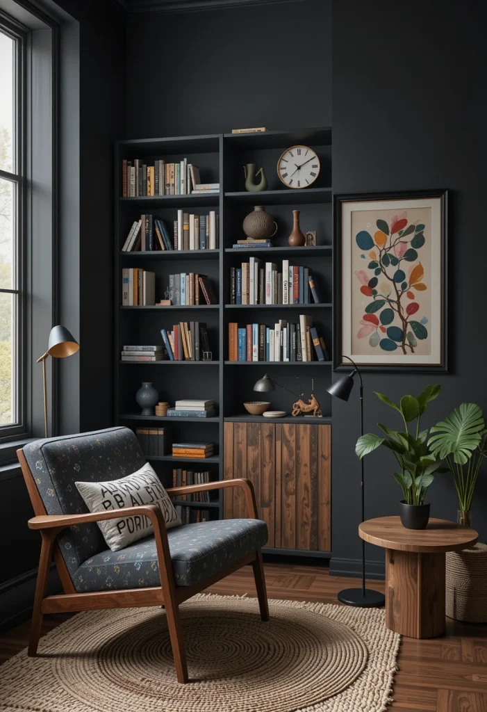 Create a Black-and-Wood Reading Nook