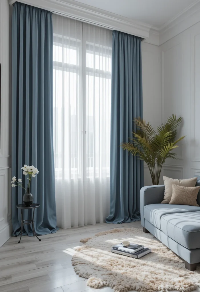 Floor-Pooling Curtains for a Soft Designer Look