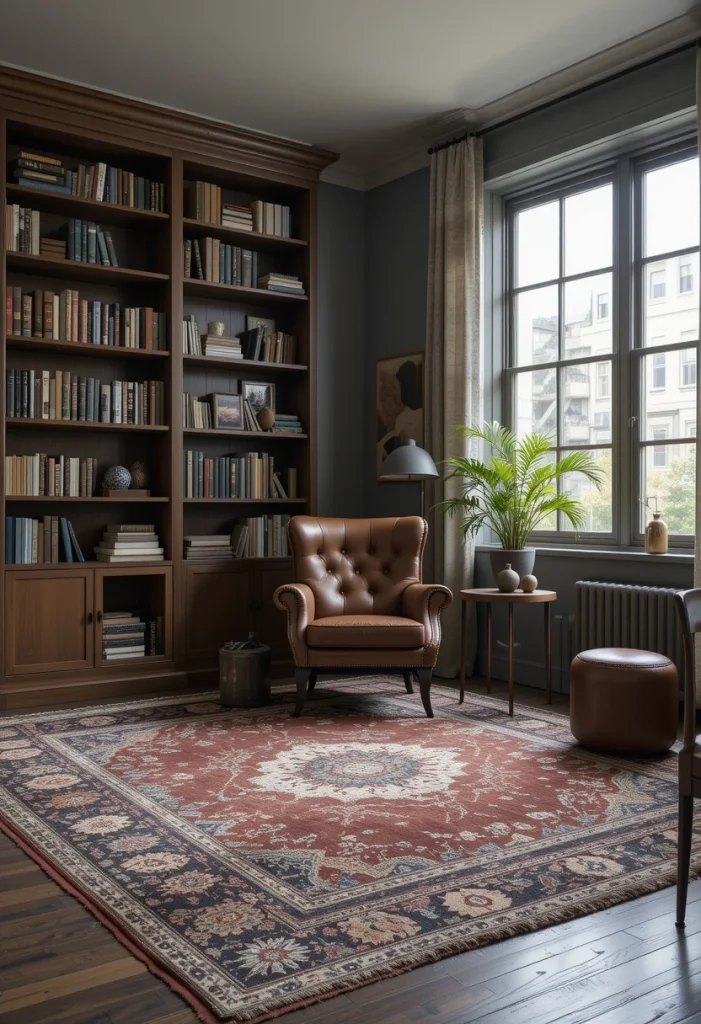 Add a Dark Vintage-Inspired Rug