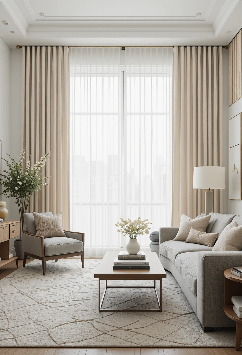 Ivory Textured Curtains for Quiet Luxury