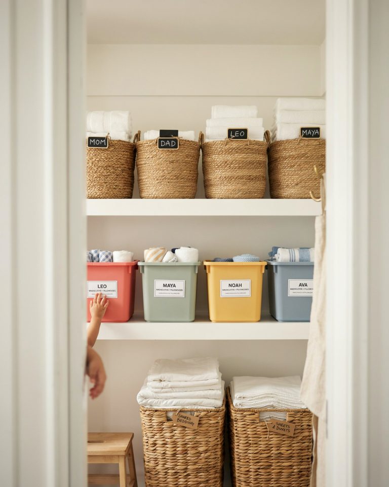 Create a Color-Coded Bin System for Family Members